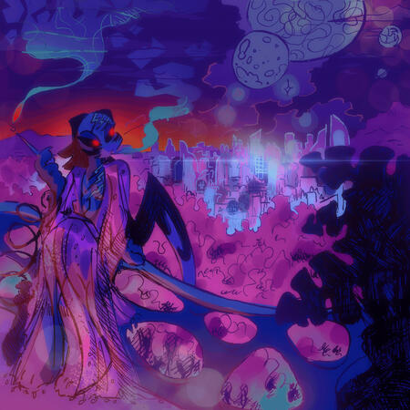 alien scifi city based on concepts by @Raizuey and @Cosmicdweeb