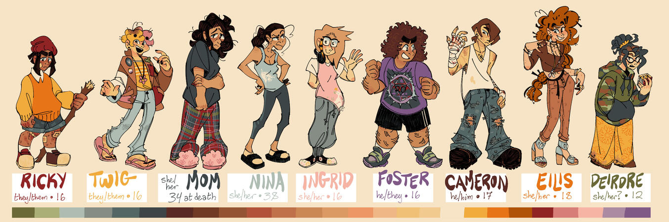 poppies and pearls character lineup