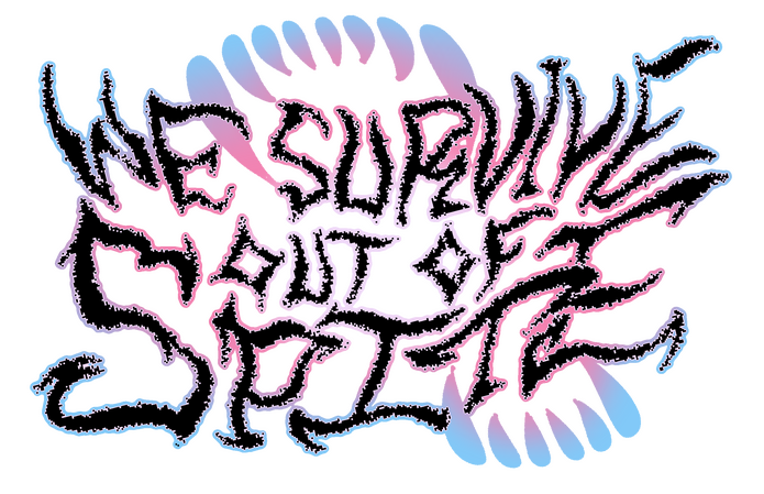 "We Survive" trans pride typography